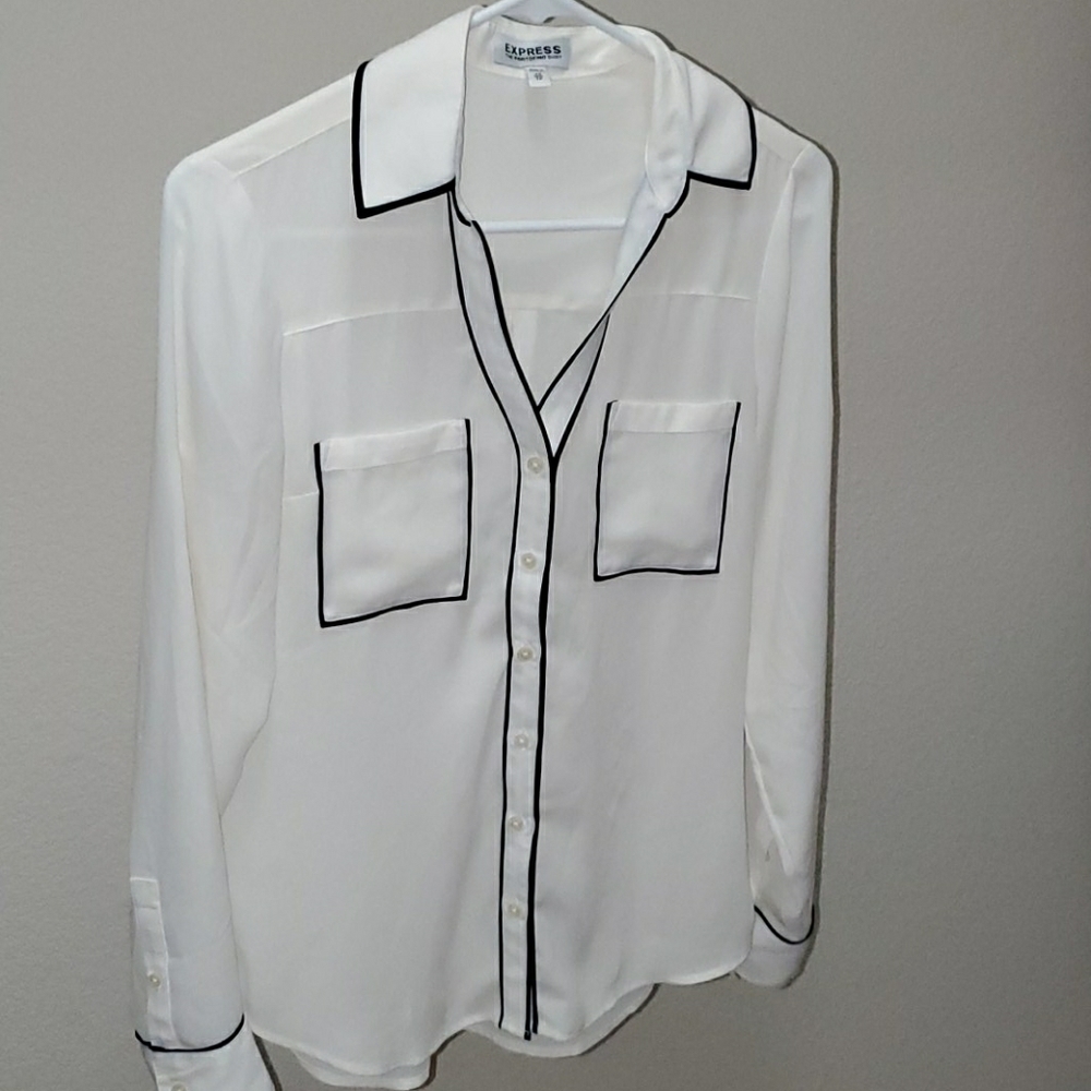 Express slim fit covertable sleeve portofino shirt